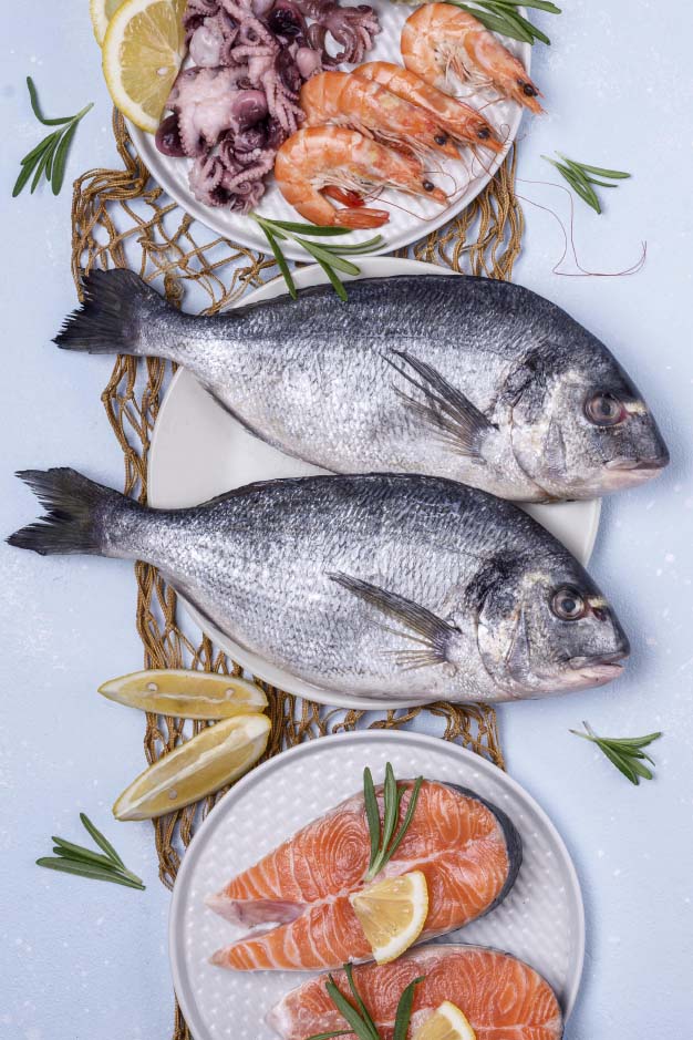 pesce, crostacei e frutti di mare nel piano dietetico per fronteggiare l'NEMIA CON L'ALIMENTAZIONE