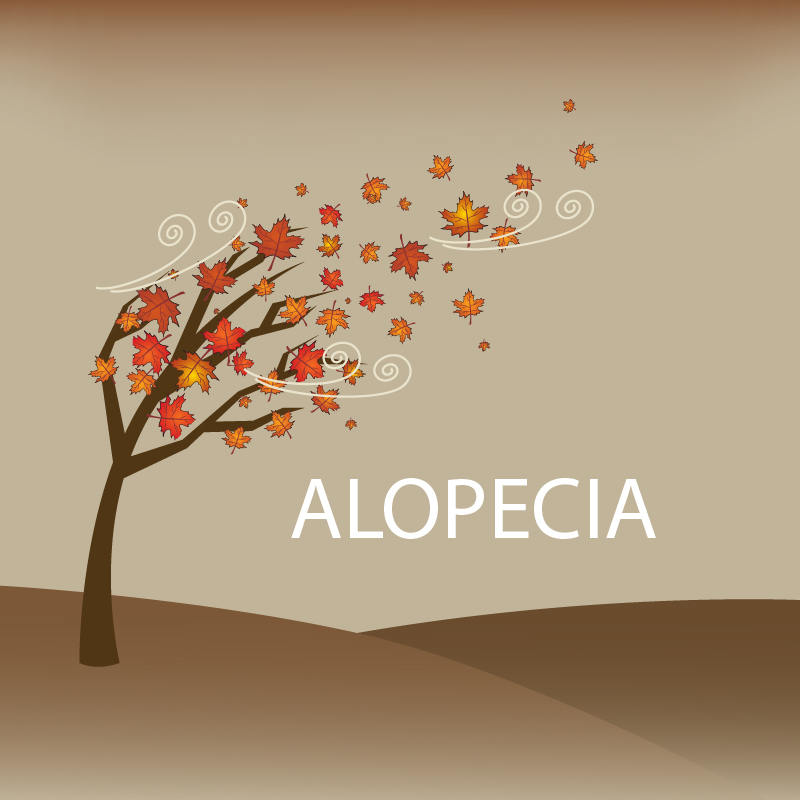 alopecia, perdita parziale o totale dei capelli